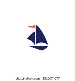 Sailing ship logo template vector icon illustration design