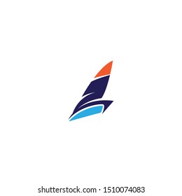 Sailing ship logo template vector icon illustration design