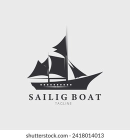 Segelschiff-Logo, Vektorgrafik-Design