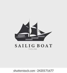 Segelschiff-Logo, Vektorgrafik-Design