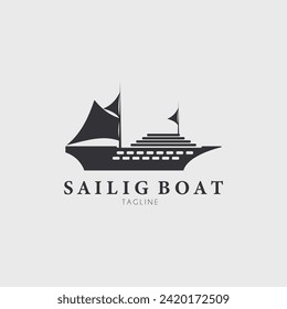 Segelschiff-Logo, Vektorgrafik-Design