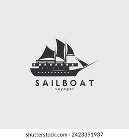 Segelschiff-Logo, Vektorgrafik-Design