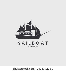 sailing ship logo vector illustration design