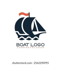 Sailing ship logo vector illustration design