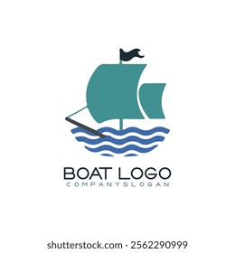 Sailing ship logo vector illustration design