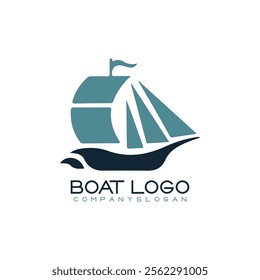 Sailing ship logo vector illustration design