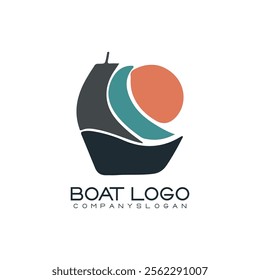 Sailing ship logo vector illustration design