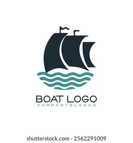 Sailing ship logo vector illustration design