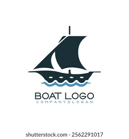 Sailing ship logo vector illustration design