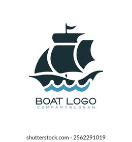 Sailing ship logo vector illustration design