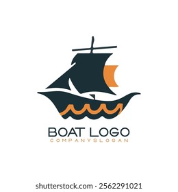 Sailing ship logo vector illustration design