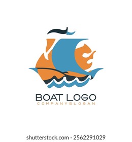 Sailing ship logo vector illustration design