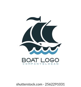 Sailing ship logo vector illustration design