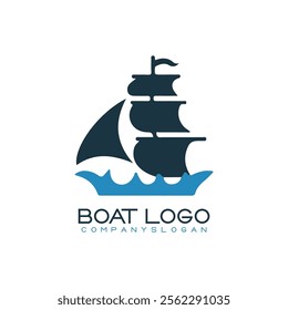 Sailing ship logo vector illustration design