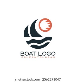 Sailing ship logo vector illustration design