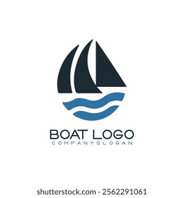 Sailing ship logo vector illustration design