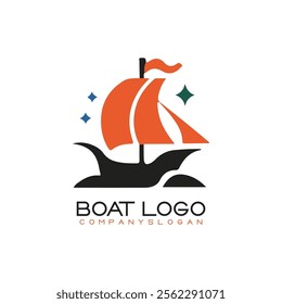 Sailing ship logo vector illustration design