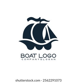 Sailing ship logo vector illustration design