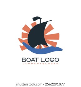 Sailing ship logo vector illustration design