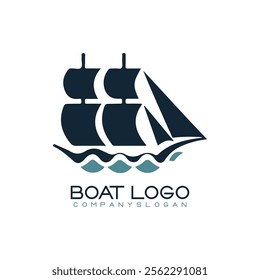 Sailing ship logo vector illustration design