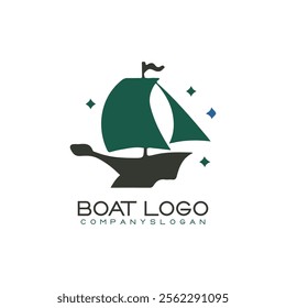 Sailing ship logo vector illustration design