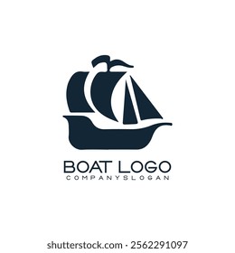 Sailing ship logo vector illustration design