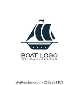 Sailing ship logo vector illustration design