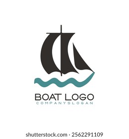 Sailing ship logo vector illustration design