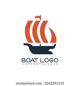 Sailing ship logo vector illustration design