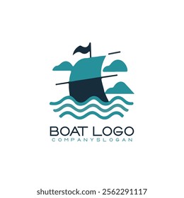 Sailing ship logo vector illustration design