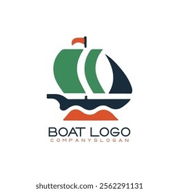 Sailing ship logo vector illustration design