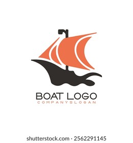 Sailing ship logo vector illustration design