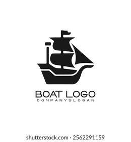 Sailing ship logo vector illustration design