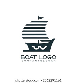 Sailing ship logo vector illustration design