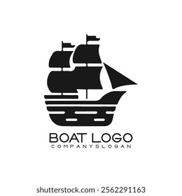 Sailing ship logo vector illustration design