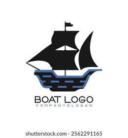 Sailing ship logo vector illustration design