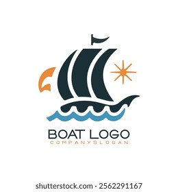 Sailing ship logo vector illustration design