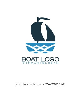 Sailing ship logo vector illustration design