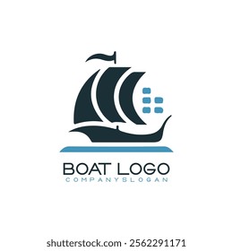 Sailing ship logo vector illustration design