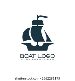 Sailing ship logo vector illustration design