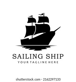 sailing ship logo vector template