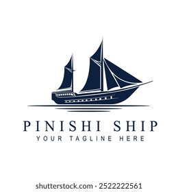 sailing ship logo vintage vector illustration template icon graphic design. retro marine boat sign or symbol for print t-shirt concept travel business