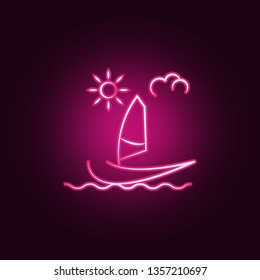 sailing ship neon icon. Elements of travel set. Simple icon for websites, web design, mobile app, info graphics