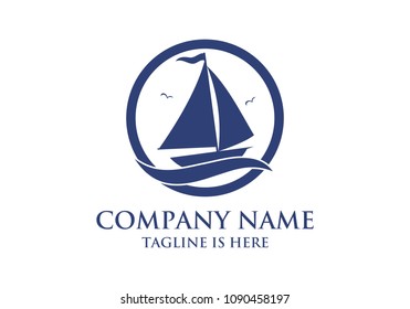 Sailing ship in a ocean