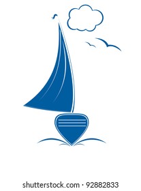 Sailing ship in the ocean vector format