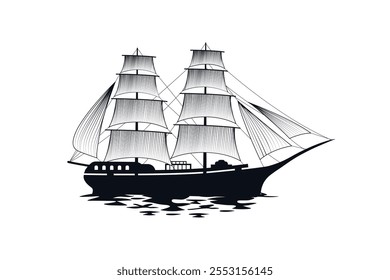 Sailing ship, old Ship Illustration