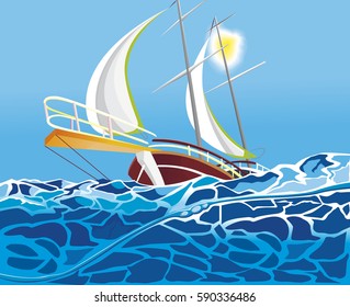 sailing ship on the ocean