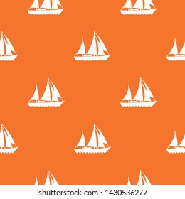 Sailing ship pattern vector orange for any web design best