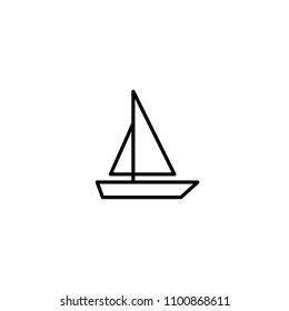 Sailing ship, sail boat vector illustration line icon symbol pictogram