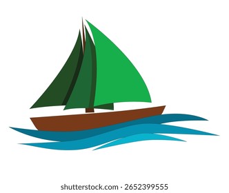 veleiro no mar em ilustrador não ia